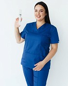 Медична сорочка жіноча Топаз синя +SIZE